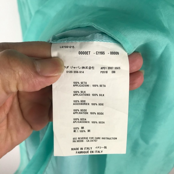 Prada Silk Pleated Strapless Dress Sz 38 - Picture 7 of 12